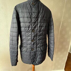 Spada Roma Mens Navy Blue Long Sleeve Zip Up Quilted Puffer Jacket Size L